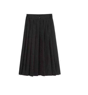 Ragazze comode Uniforme scolastiche gonne a piegature Colore nero