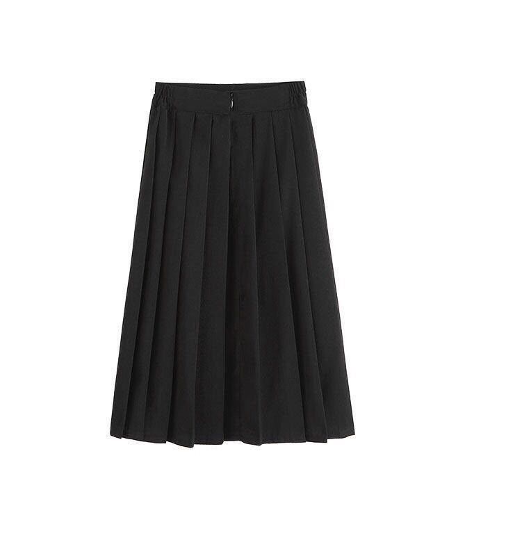 Ragazze comode Uniforme scolastiche gonne a piegature Colore nero