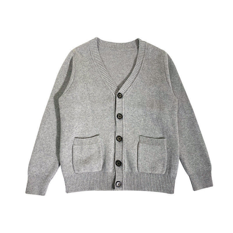 Uniforme scolastica cardigan a maglia maglietta con bottone di chiusura